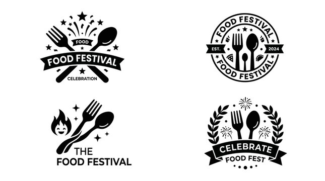 Food Festival Logo Design Elements.