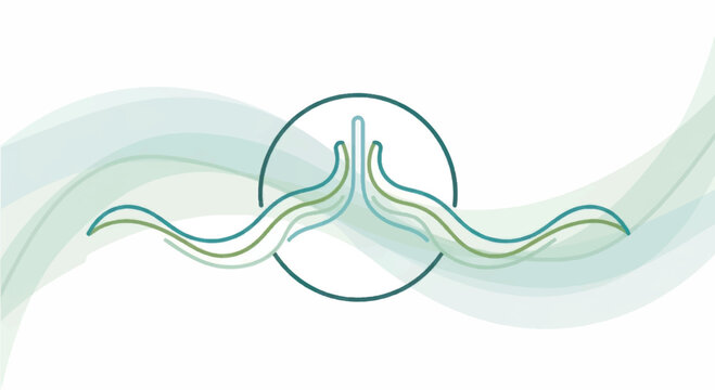 Sperm Cell Illustration with Green Lines.