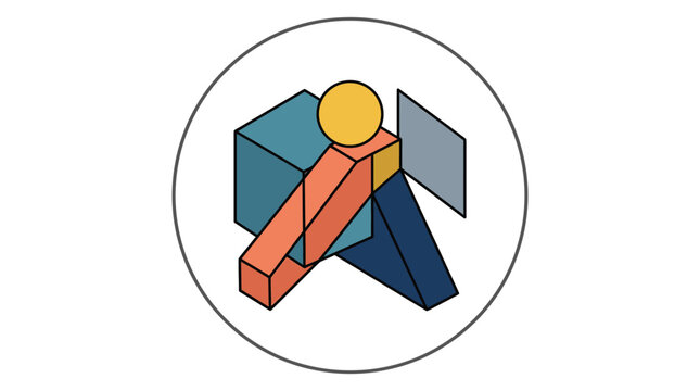 Abstract symbols show a complex arrangement of modern geometric.
