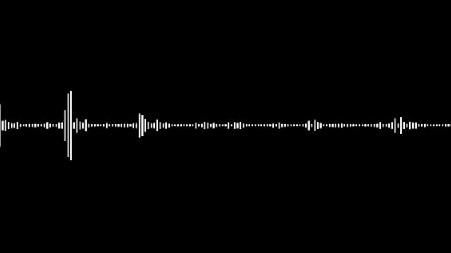 Audio music timeline bar moving on track with alpha channel, Sound wave pattern audio visual waveform. Audio spectrum waveform animation, 