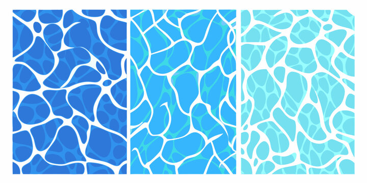 abstract water texture patterns three colorful panels on a white background high quality professional detailed