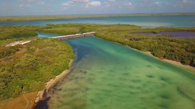 sian kaan antique bridge in tulum mexico