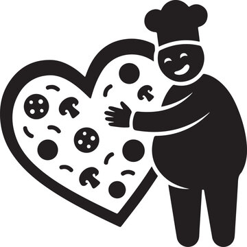 Pizza lover silhouette funny