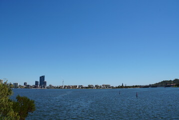 Fototapeta premium Perth City view from Elizabeth Quay of Perth - Western Australia