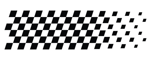 Obraz premium Diagonal Checkered Racing Flag Background in Black and White – Classic Motorsport Theme Vector Illustration for Banners, Textiles, Posters, Wallpaper and Speed Racing Design