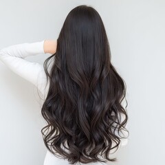 Fototapeta premium Woman's Long Wavy Dark Hair