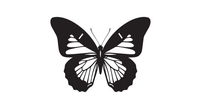 Black butterfly icon with white wings