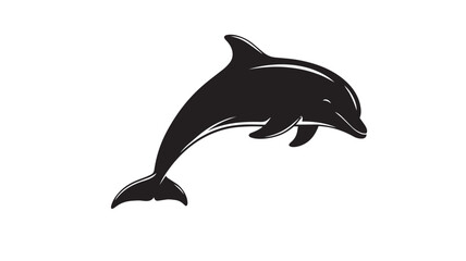 Black dolphin jumping silhouette © rockbd