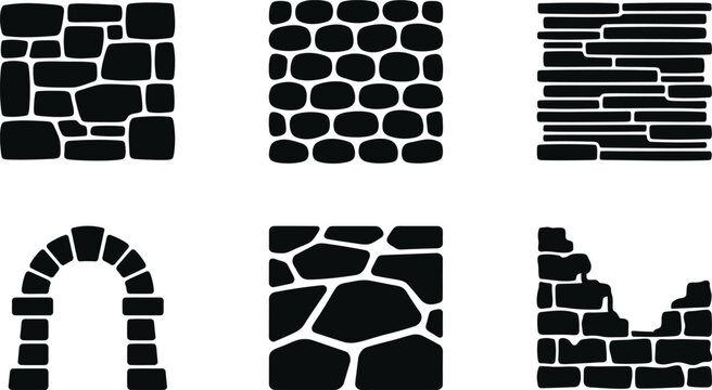 Architectural CAD Hatch Patterns for Technical Drawing with Stone Masonry Arch and Rubble Wall Textures