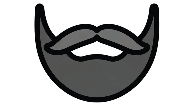 Gray mustache and lips facial hair.