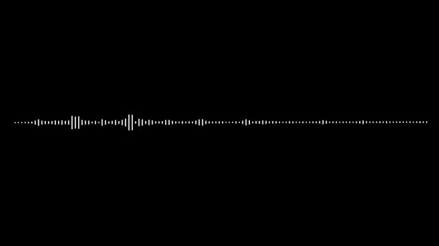Audio spectrum wave effect, Wave form Audio Isolated on transparent background. White audio waveform spectrum animation, alpha channel, 