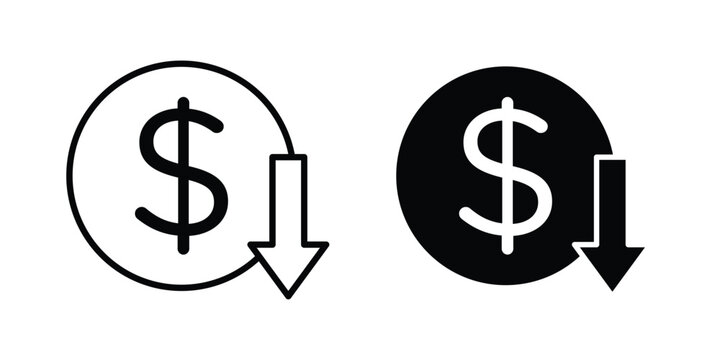 Cost reduction icon Illustration set Eps10