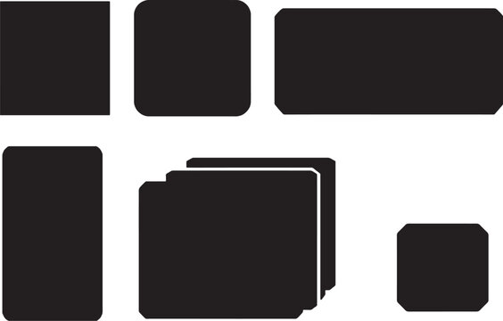 dashboard widget silhouettes set minimalist ui panel layout black vector collection