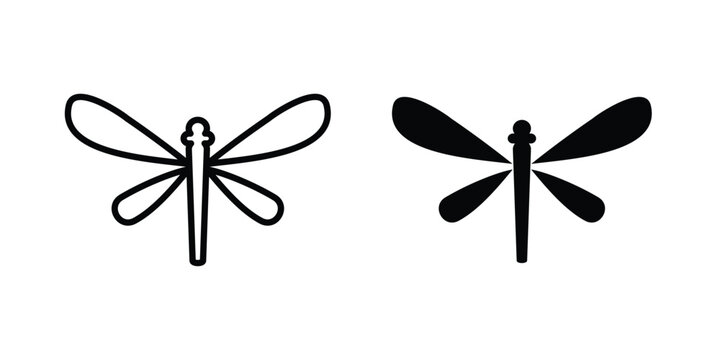 Dragon fly icon Illustration set Eps10