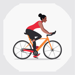 Fototapeta premium Woman Cycling Indoors on Stationary Bike