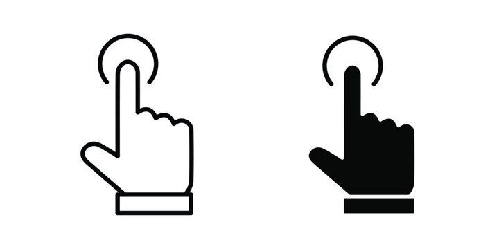 Finger press icon Illustration set Eps10