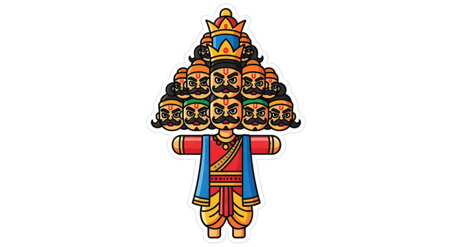 Hindu God Krishna with multiple heads.