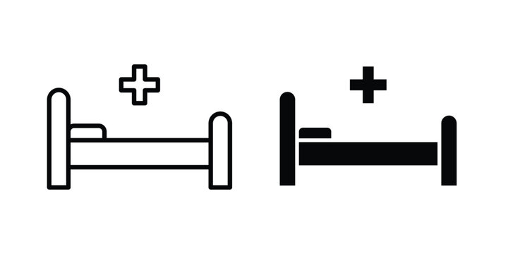 Hospital bed icon Illustration set Eps10