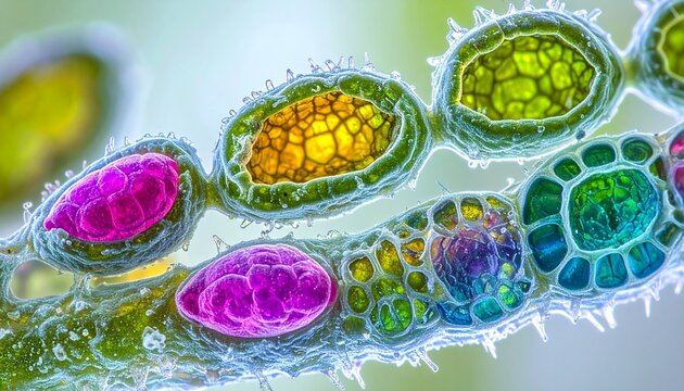 Colorized confocal microscopy of plant stomata guard cells in fluorescent detail