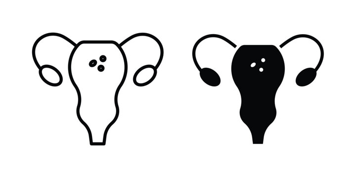 Pelvic inflammatory disease icon Illustration set Eps10