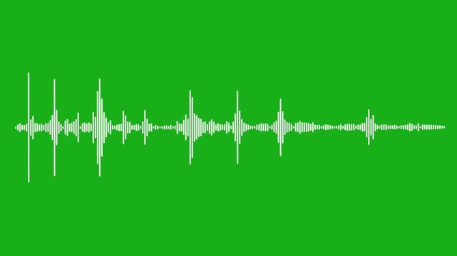 audio spectrum visualizer pulsating green screen video. Sound waveform spectrum animation, Audio waveform spectrum animation with alpha channel, Sound wave audio spectrum green screen, line audio wave