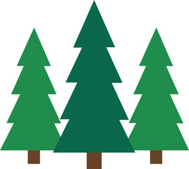 Set of evergreen coniferous trees for landscape design © Kushartono