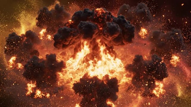 Massive Nuclear Explosion Unleashes Fiery Destruction in Spectacular Display.