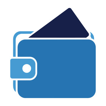 Wallet icon with credit card insert symbol for digital payment and finance mobile interface