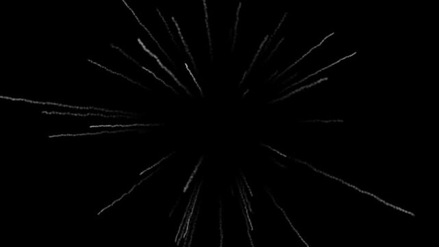 Abstract glowing white lines exploding from center on black background