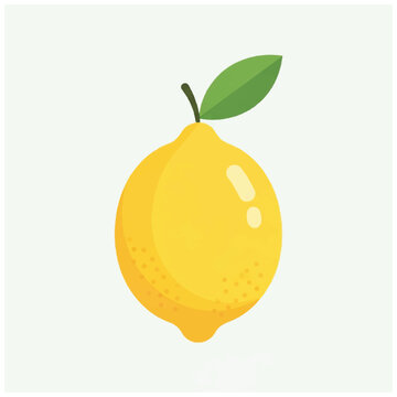 Fresh Yellow Lemon with Green Leaf.