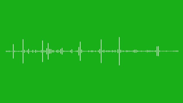 audio spectrum visualizer pulsating green screen video. Sound waveform spectrum animation, Audio waveform spectrum animation with alpha channel, Sound wave audio spectrum green screen, line audio wave