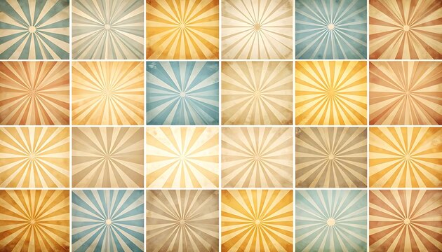A grid of 25 squares with starburst patterns