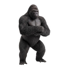 Gorilla standing on all fours isolated on transparent background © Photo Find