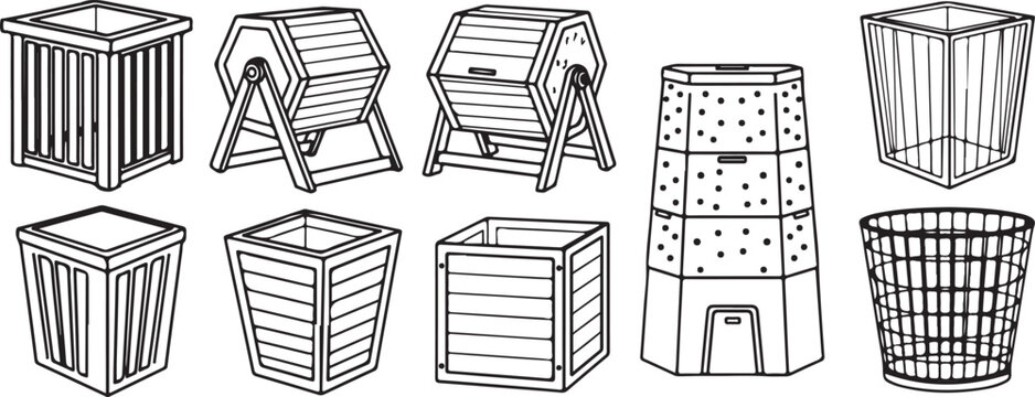 Vector collection of black 3d isometric cash boxes and chests isolated Vector