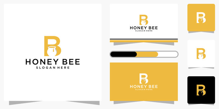 Honey bee logo design elements and branding.