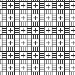 Fototapeta premium Geometric Cross and Linear Grid Seamless Pattern