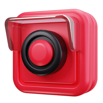Emergency Panic Alarm Button 3D Illustrations