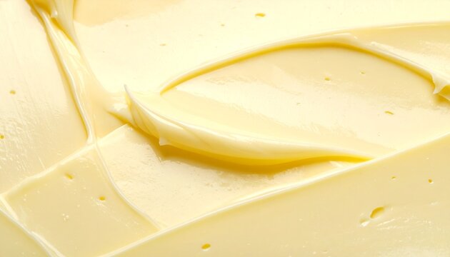 Butter texture with creamy pale yellow folds and glossy highlights close up