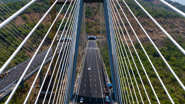 Drone View of Missing Link Bridge Maharashtra India
Aerial Drone Shot of Lonavala Expressway Missing Link
Mumbai Pune Expressway Twin Tunnel Aerial Drone View