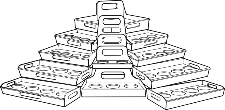 Stack of office paper reams with white paper sheets bundle vector Vector