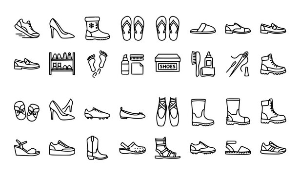 Casual and formal shoes collection for fashion and retail icons