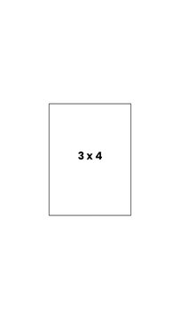 Blank 3x4 Photo Frame Template on White Background