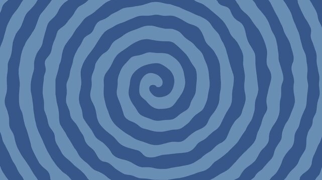 歪んだ渦巻き模様がぐるぐると回転する、不安や恐怖などネガティブな気持ちを表した背景動画　波打つスパイラル模様のシームレスループアニメーション