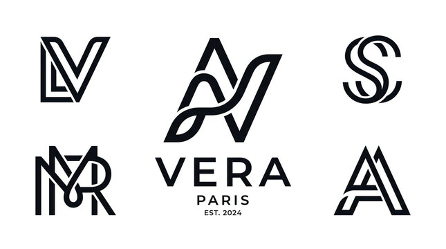 A collection of modern logos for Vera Paris established in 2024