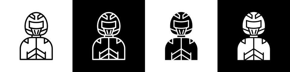 Fototapeta premium Driver black and white icon design concept 