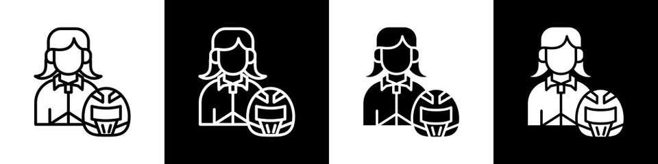 Fototapeta premium Driver black and white icon design concept 