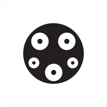 Abstract Circular Dot Pattern Symbol on white background or silhouette vector illustration