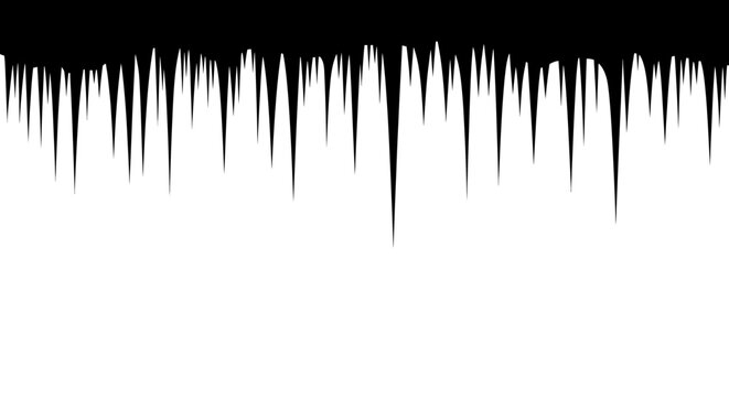 Black sound wave pattern on white background audio waveform graphic