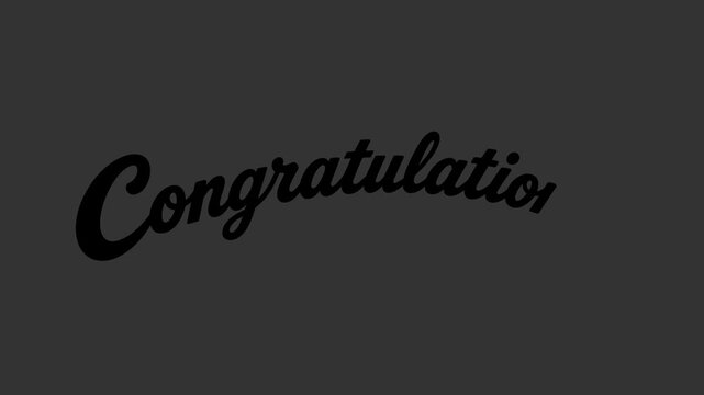 Congratulations Handwritten Script Animation ( background transparent )