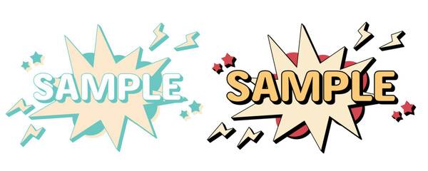 Pop art comic explosion bubble with text © aya